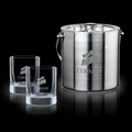 3 Piece Delfina Ice Bucket w/ 2 Rexdale On The Rocks Glasses